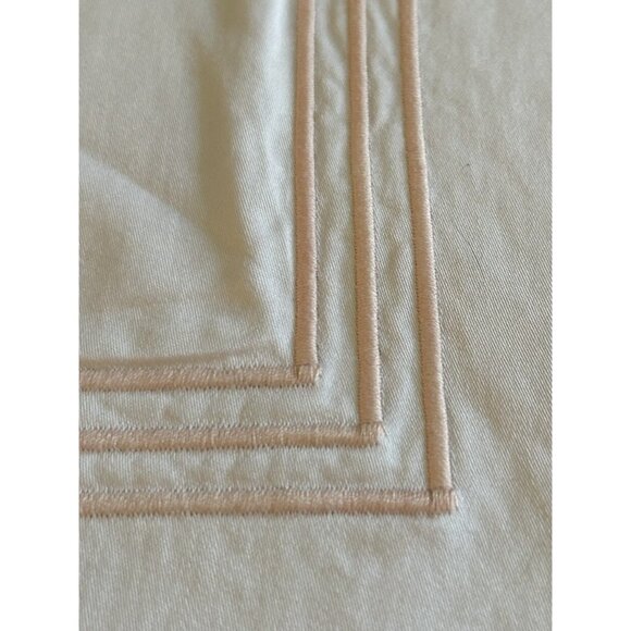 Set 2 CLOUD NINE COMFORT 100% Cotton Euro Sham Italy White Pink Embroidery 25x32